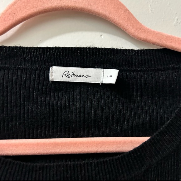 Short Sleeve Black Top with Charming Fringe Details - Picture 3 of 3